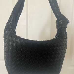 Black Woven Shoulder Bag